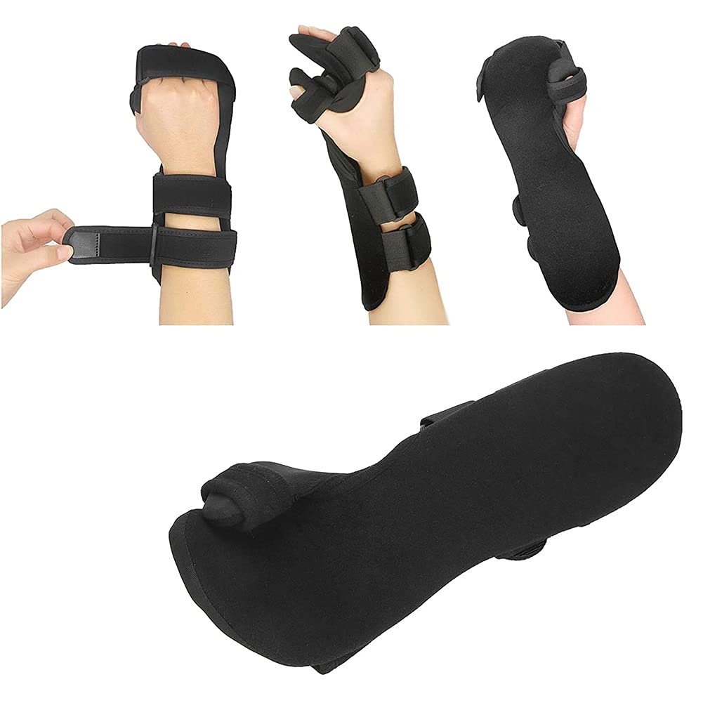 Muñequera Brace Compresión Recuperación Hand Brace Férula de Dedo Transpirable Ajustable Férula de túnel carpiano Desmontable para esguinces Fracturas Hemipléjico Antiespasmo Deportes (Color : Left)