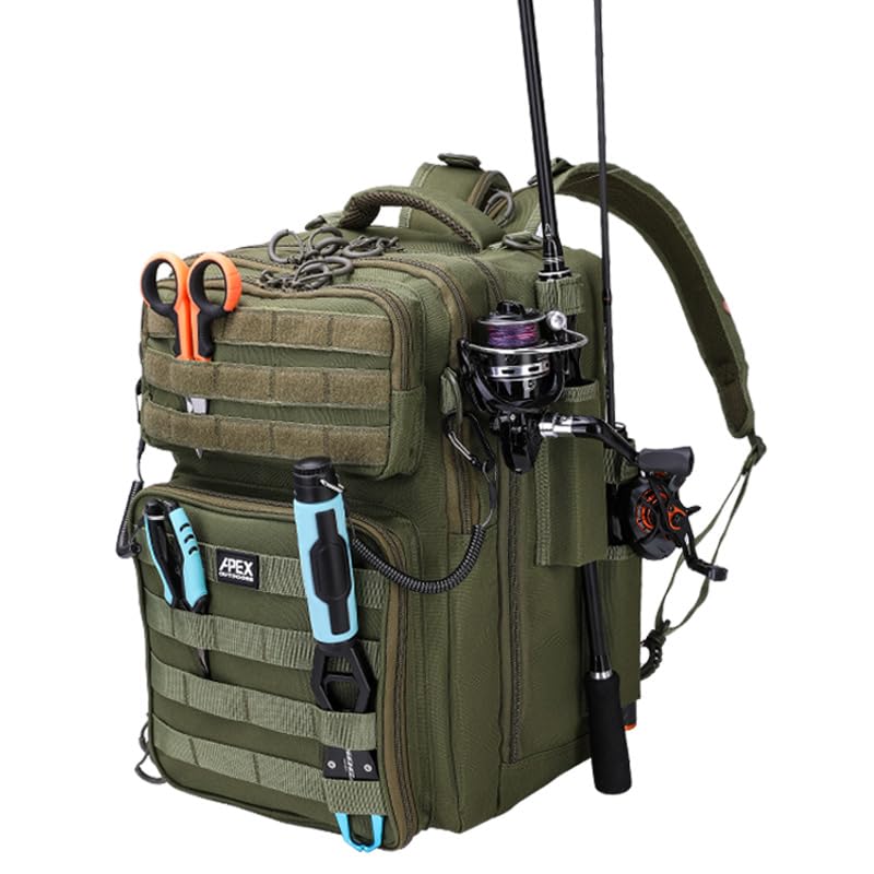 Image of Fishing Backpack with Rod Holder, Fishing Tackle Bag