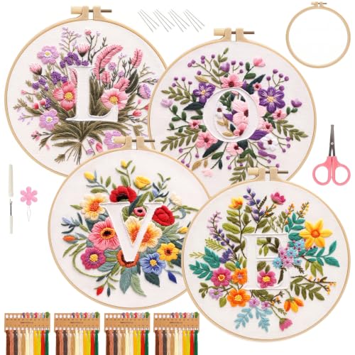 LOVE Embroidery Kit for Beginners, 4 Pack…