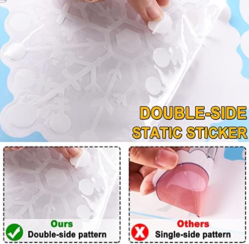 heekpek Christmas Window Stickers Reusable 336 PCS Giant Snowflakes Stickers Christmas Window Clings Static Sticker for Xmas Window Stickers Christmas Decoration for Window