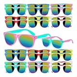 Lentes de Sol de Neón, 24PCS Lentes para Fiesta Niños, Protección UV400 Regalos para Fiestas de Niños y Niñas,...