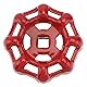 Operitacx Ventil Handrad, 7 * 7mm Wasserhahn Griff Ventil Kugelhahn Ventil Absperrventil, Rot Runde Rad Griff Ersatz Rad Griff Ventilgriff