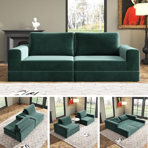 78" Convertible Sofa Bed Cloud Modular Sectional Sofa, Modern Dee...