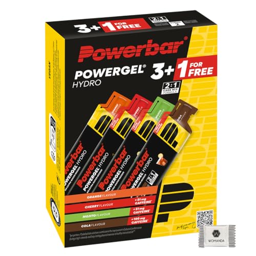 Powerbar Promo | Powergel Hydro | 4x 67ml | High Carb Energie Gel | Natrium | Sodium | Ausdauersport | Vegan | C2MAX