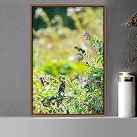 Framed Canvas Wall Art Single Bird Birds Expressive Farmhouse/Country Multicolor Photography Portrait Single - 16x24 inches