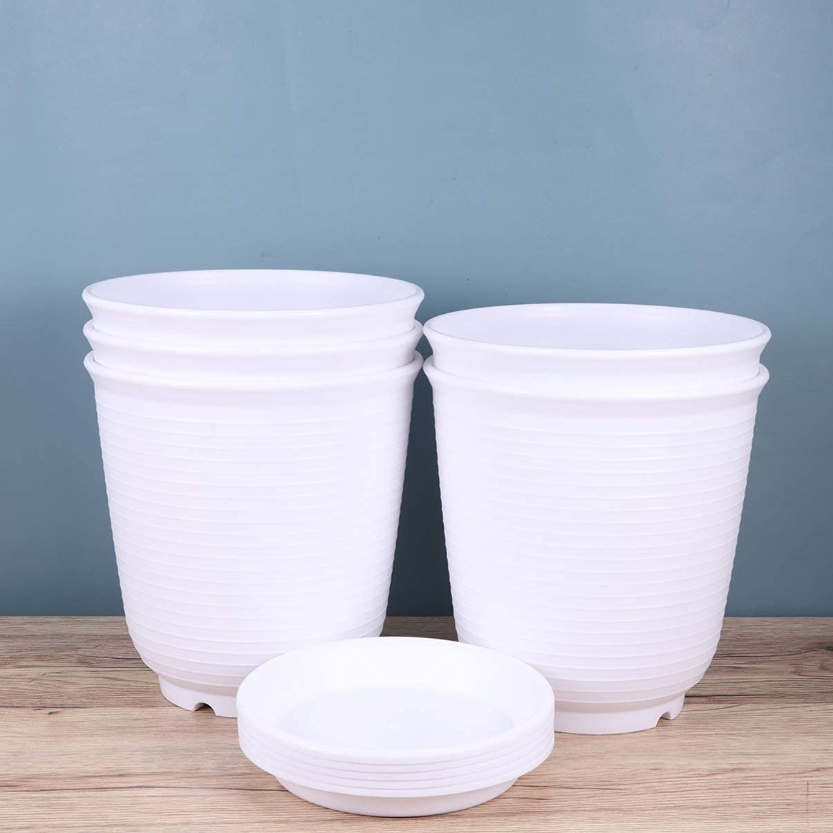 5 sztuk Plastikowe z Drenażem Spodek Okrągłe Doniczki Do Szkółek Wysiewania Nasion Pojemniki