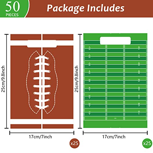 chiazllta-50-Pcs-Football-Party-Bags-Football-Plastic-Goodie-Bags-Favors-Rugby-Sports-Theme-Treat-Bags-Gift-Bags-Decorations-for-Game-Day-Sports-Events-Birthday-Party