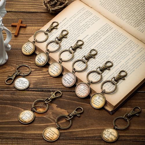 Image of 30 Pcs Spanish Christian Gift for Woman Spanish Bible Verse Keychain Scripture Quote Inspirational Gift for Women