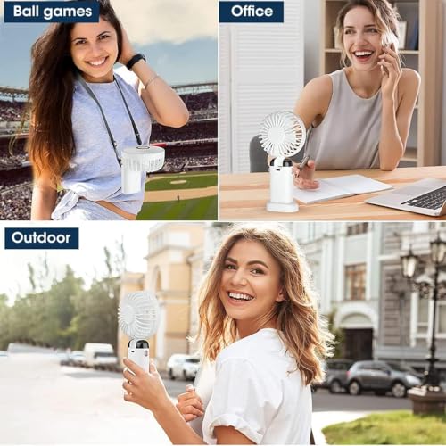 Image of Hand Fan Rechargeable, Handheld fan for Makeup, Electric Fan Portable, Mini Fan for Makeup for Women, Small Fan for ace, Travel, Battery, usb charging, High Speed