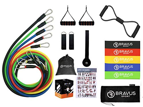 Kit Tubing Basic 12 e 5 Mini Bands Elástico Extensor Bravus Sport