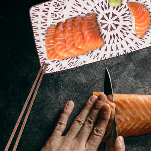 Set japonés cerámico para sushi con platos y palillos miniatura 3
