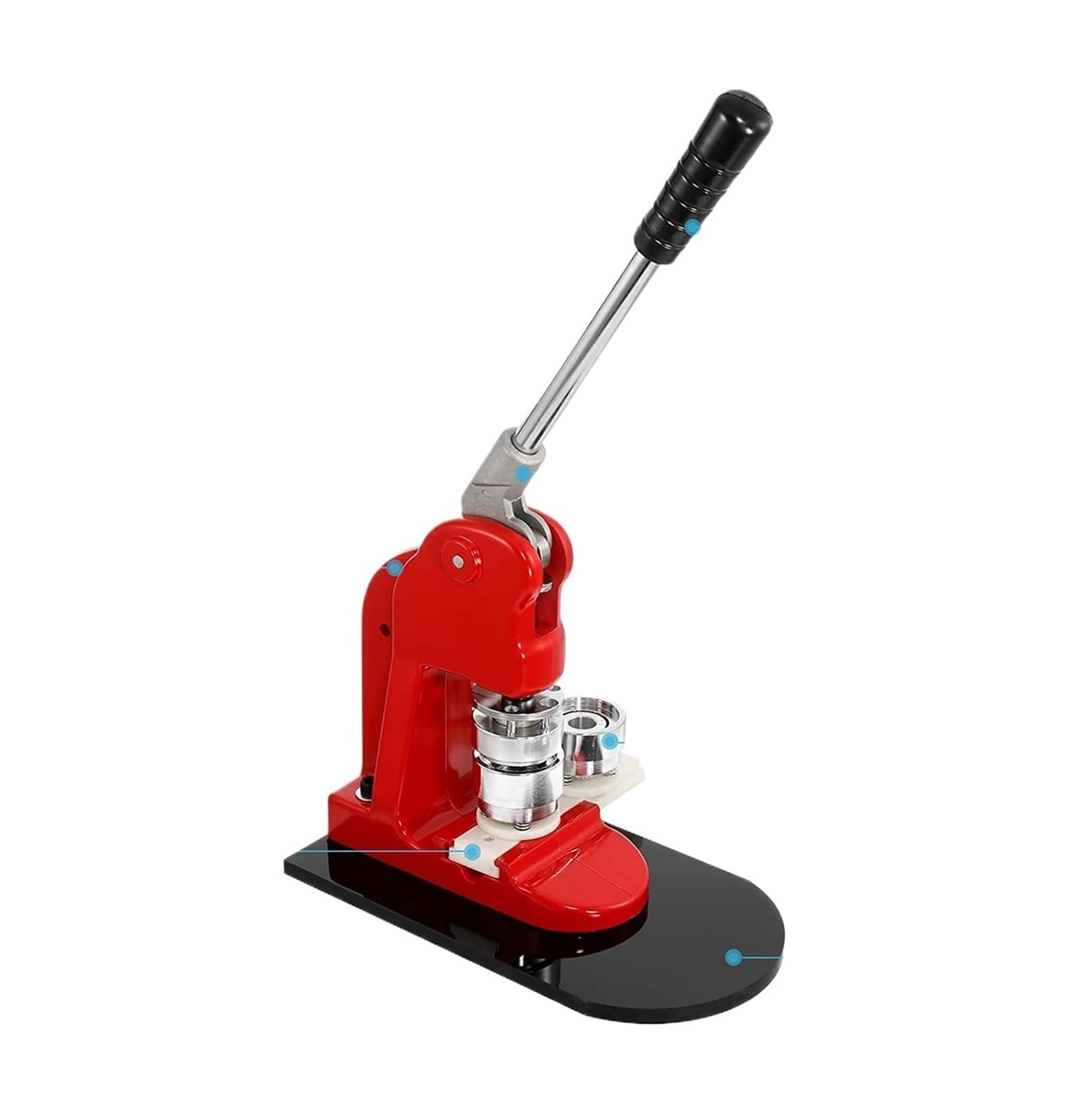 Merhovo 58Mm Button Maker Machine 25-75Mm Bads Button Maker Machine Set, Diy Pin Press With 100Pcs Parts+Circle Cutter, Making(58Mm)