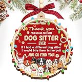 HEXMOZ Dog Sitter Gifts for Women, Men - Dog Sitter Ornament - Petsitter Thank You Gift for Christmas, Appreciation Present Gift Ideas - Xmas Dogs Ornaments Holiday Decorations 2025