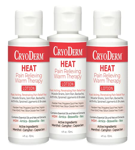CryoDerm Heat Lotion 4 oz (3 Pack)