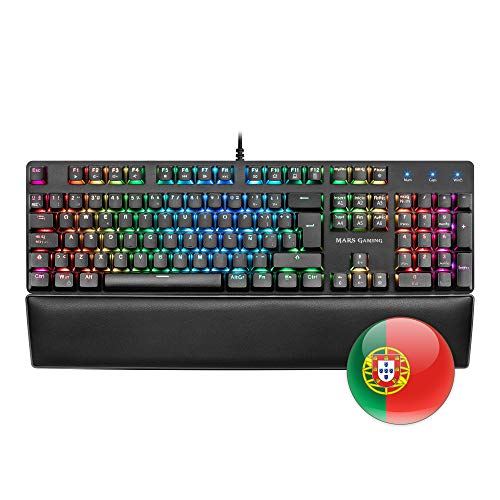 Mars Gaming MK5RPT, Teclado Mecánico RGB + Resposamuñecas, Switch Rojo, Portugués