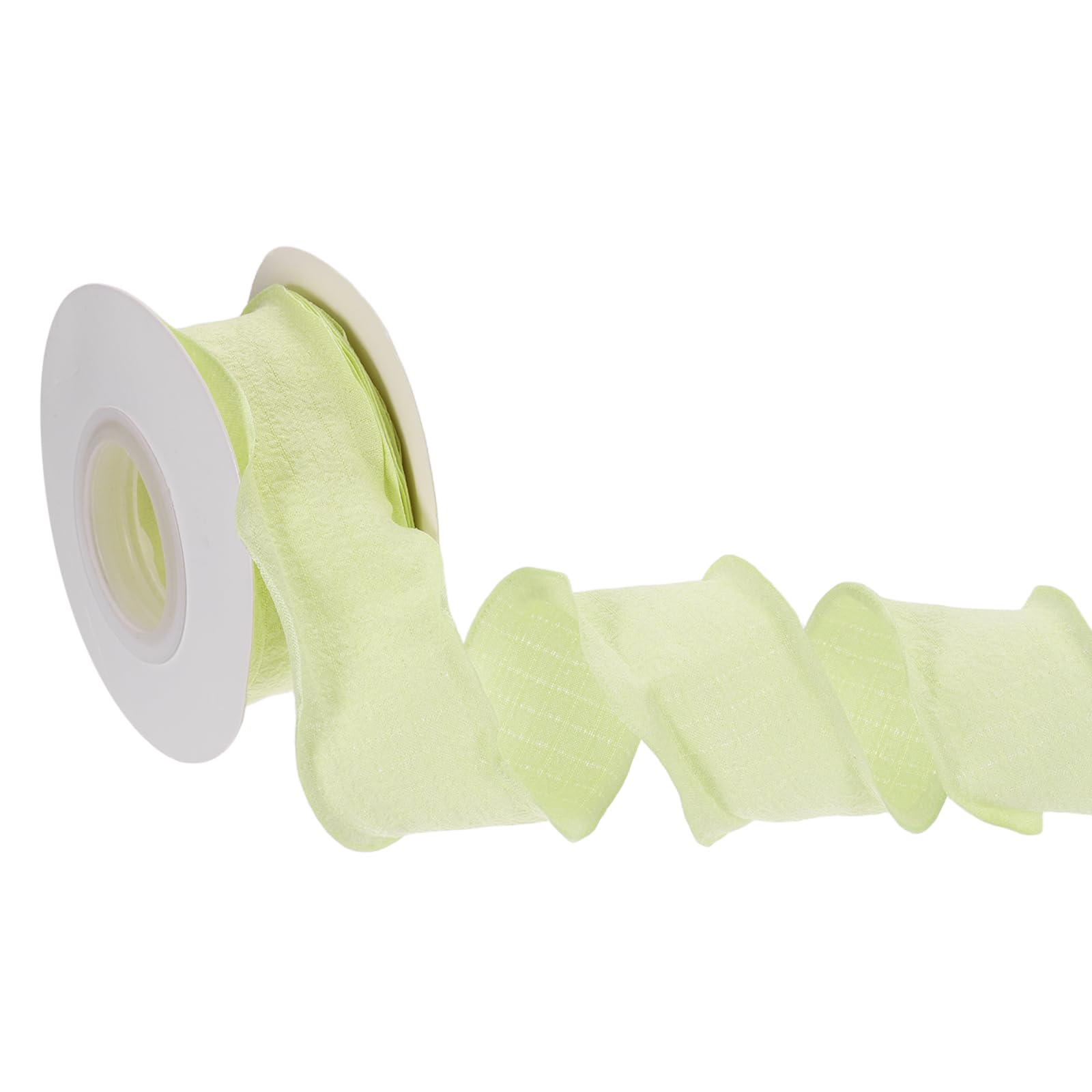 PATIKIL 10 Yards 4cm Ruffle Ribbon, Polyester Micro-Pleated Ribbon Trim Double-Sided Wave Edge Fabric Trimming for Gift Wrapping Bouquet Sewing Wedding Decor DIY, Light Green