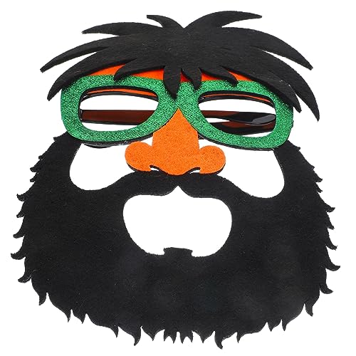 Cabilock Funny Pineapple Shaped Eyewear with Fake Beard and Hair Decoration Unique Halloween Cosplay Sunglasses for Costume Parties and Festive Celebrations