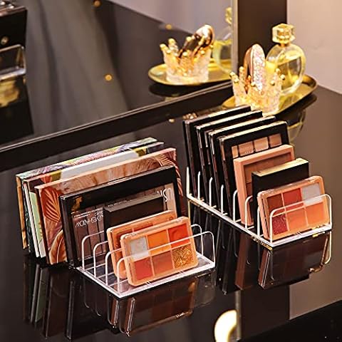 2PCS Pallete Organizer Makeup, Acrylic Makeup Pallet Organizers and Storage, Eyeshadow Make up Palletes Organizer Makeup Holder, Makeup Storage Organizer for Vanity, Acrylic Palette Organizer Cover