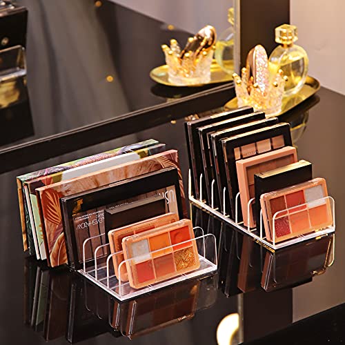2PCS Pallete Organizer Makeup, Acrylic Makeup Pallet Organizers and Storage, Eyeshadow Make up Palletes Organizer Makeup Holder, Makeup Storage Organizer for Vanity, Acrylic Palette Organizer