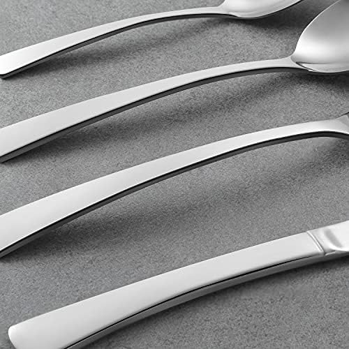 Cutlery Set, BEWOS 16-Piece Stainless Steel Flatware Set, Silverware Tableware Set with Spoon Knife and Fork Set, Service for 4, Easy Clean/Dishwasher Safe, Mirror Polished