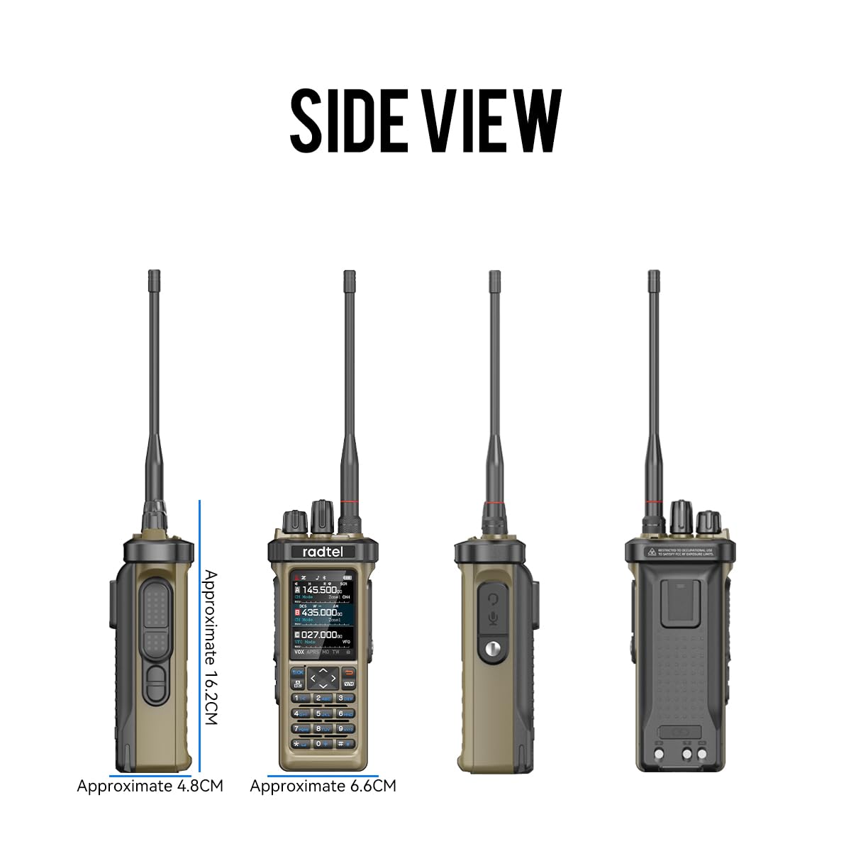 Radtel RT-950 Pro GPS/APRS Talkie-walkie Portable 10 W Longue portée réception SW/MW/LW Bluetooth Jaune Sable