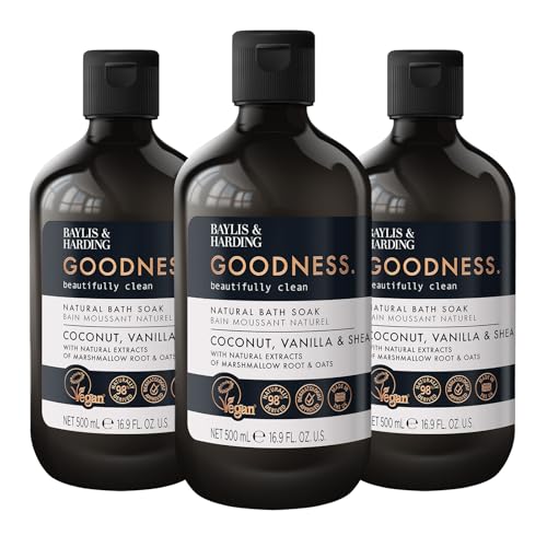 Baylis & Harding Goodness Coconut Vanilla & Shea Bath Soak 500 ml (Pack of 3) - Vegan Friendly