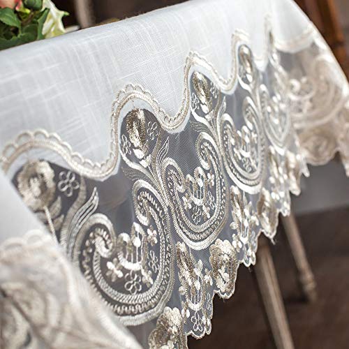 Artable T83807M4-A Lace Rectangular Tablecloths With Exquisite Macrame Border Clear Embroidered Kitchen Holidays Fabric Tablecloth thumb #3