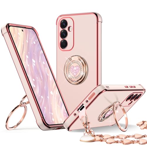 Coque Galaxy A36 5G avec support anneau, protection XYZ rose pour Samsung A36