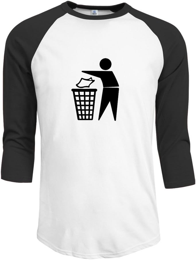 X112 Men's Fitted 3/4 Sleeve Tshirts Do Not Litter Black