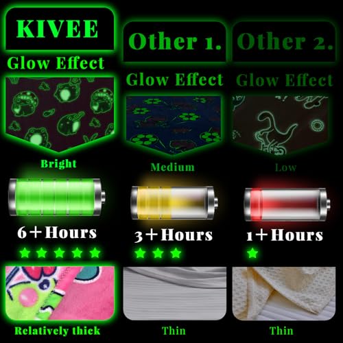 Image of Glow in The Dark Frog Blanket, Pink Frog Gifts for Girls Kids Age 3 4 5 6 7 8 9 10, Soft Cozy Flannel Kids Throw Blanket, Birthday Graduation Gifts Bedroom Decor 50 inchx60 inch