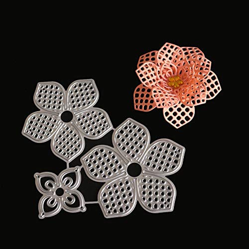 Flower Frame Die- Flower Die Cuts for Card Making-3D Flowers Metal Cutting Dies- Metal Cutting Dies Stencils DIY Scrapbooking Album Paper Card Craft- Hair Bow Cutting Die DIY- Hair Bow Die Cut- Bowkno