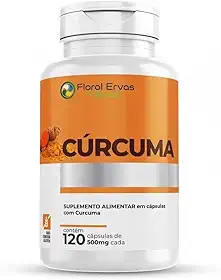 Cúrcuma 500 mg 120 Cápsulas Açafrão Tumérico Açafrão Índia