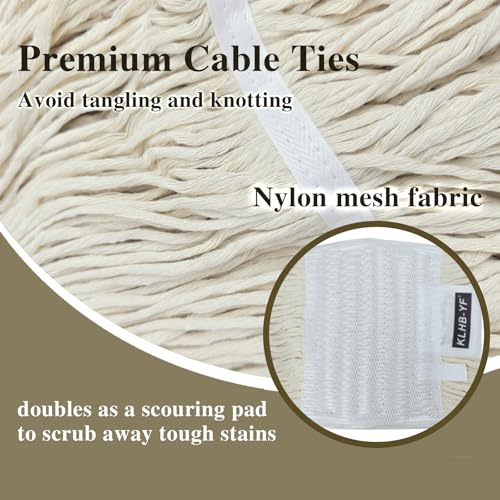 Image of Mop Head Replacement,Commercial Mop Heads,Cotton Washable Industrial Mop Head,6 Inch Heavy Duty Mop Heads,Wet Industrial Cleaning Mop Head for Home,Industrial and Commercial Use Clean(White)