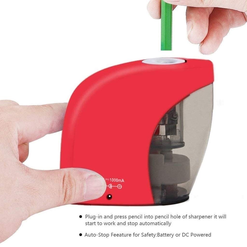 OUSIKA Taille-crayon électrique CHUNYU, taille-crayon électrique automatique portable for la maison/l'école/la salle de classe/le bureau parfait for les enfants Lame en acier hélicoïdale Stylos (Colo