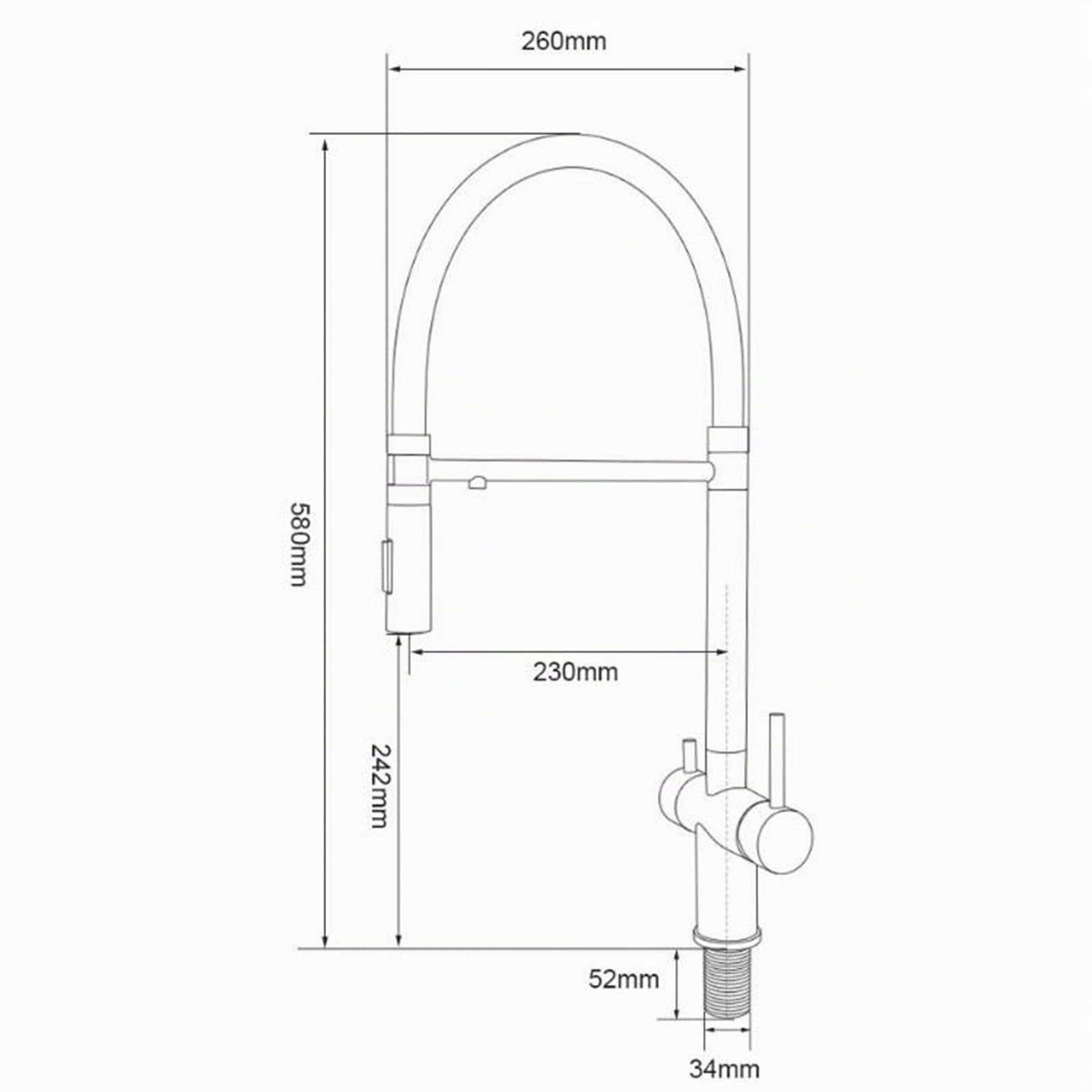 Grifo Osmosis 3 Vias Doble Manija Acero Inoxidable Grifo de Cocina 3 Vias Rotativo-Oro Rosa
