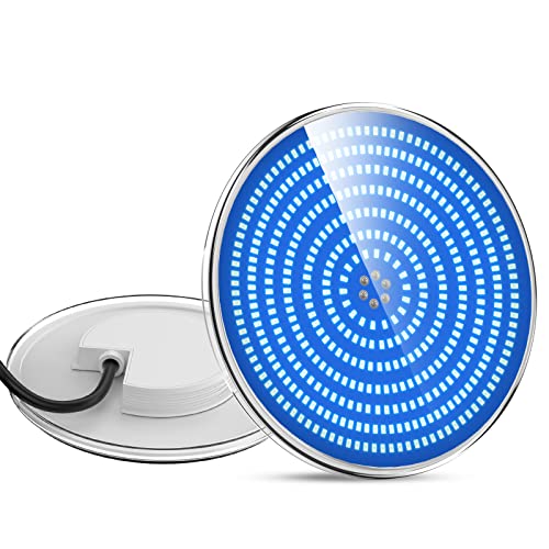 LyLmLe Projecteur Piscine LED Remplie de Résine,35W Lampe Piscine Encastrable PAR56 Ampoule Spot Piscines LED, 1100lm, Angle de Faisceau 140 °, IP68 étanche, 12V AC/DC, Bleu Pur