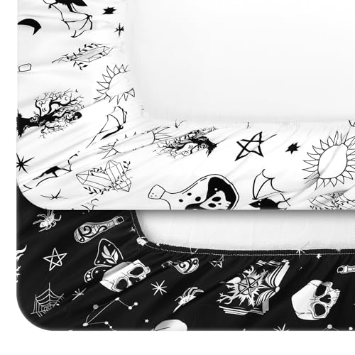 Image of Mindsoft 2 Pcs Gothic Crib Sheet Set Fitted 52 x 28 x 8 Inches