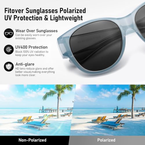 Image of HAOLOTA Fit Over Glasses Sunglasses for Women Polarized