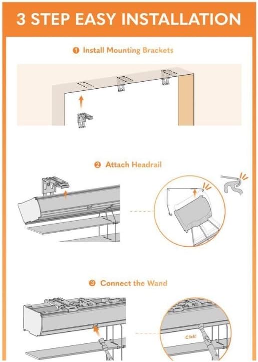 Miniatura 6 de Breslin Blinds - Persianas de madera sintética de alta calidad sin cordón de 2 pulgadas (33 pulgadas de ancho x 48 pulgadas de largo)