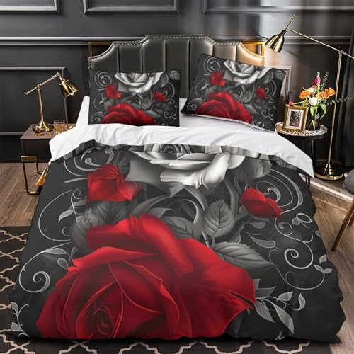 Housses de couettes roses colorées 3D parure de lit 260x220 microfibre - 4