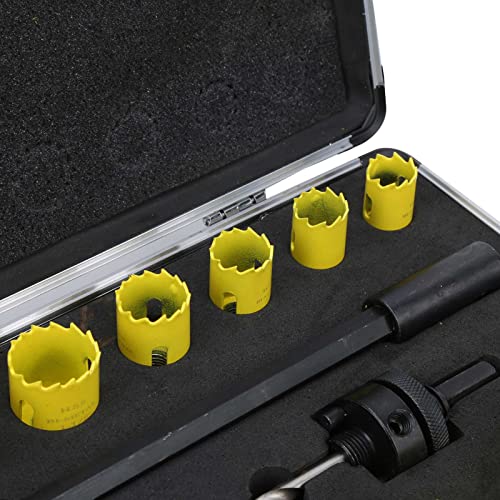 Kit Brilluxa para Sierra de Agujeros, Cortador de Taladro de Acero de Alta Velocidad (HSS) y Abreagujeros Redondos con Llave y Arbor de Tornillo para Tablaroca, Madera Blanda, Contrachapado, Plástico, PVC y Tareas Generales de Corte en Taller miniatura 7