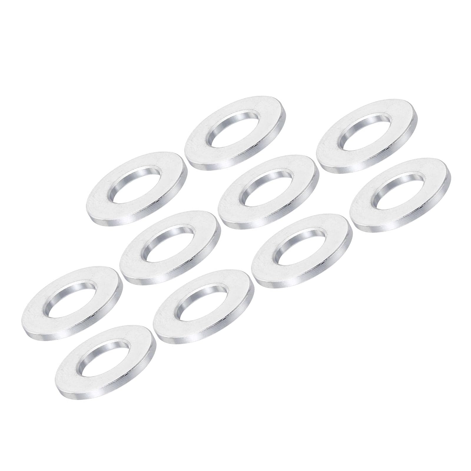Unifizz M10 Aluminium Spacers, 10Pcs Round Metal Spacer Tubes 10.5mm ID x 20mm OD x 2mm Length Unthreaded Aluminium Standoff for M10 Screw Bolt Assemblies — image 1