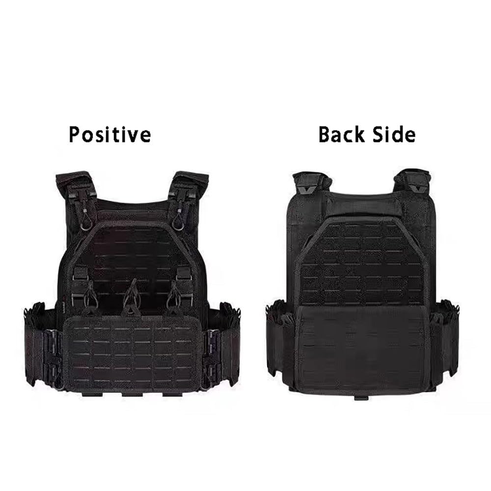 Chaleco Táctico Airsoft,Ajustable con Sistema MOLLE y Liberación Rápida, Chaleco Ligero y Transpirable con Paneles Laterales Elásticos para Senderismo y Paintball Outdoor