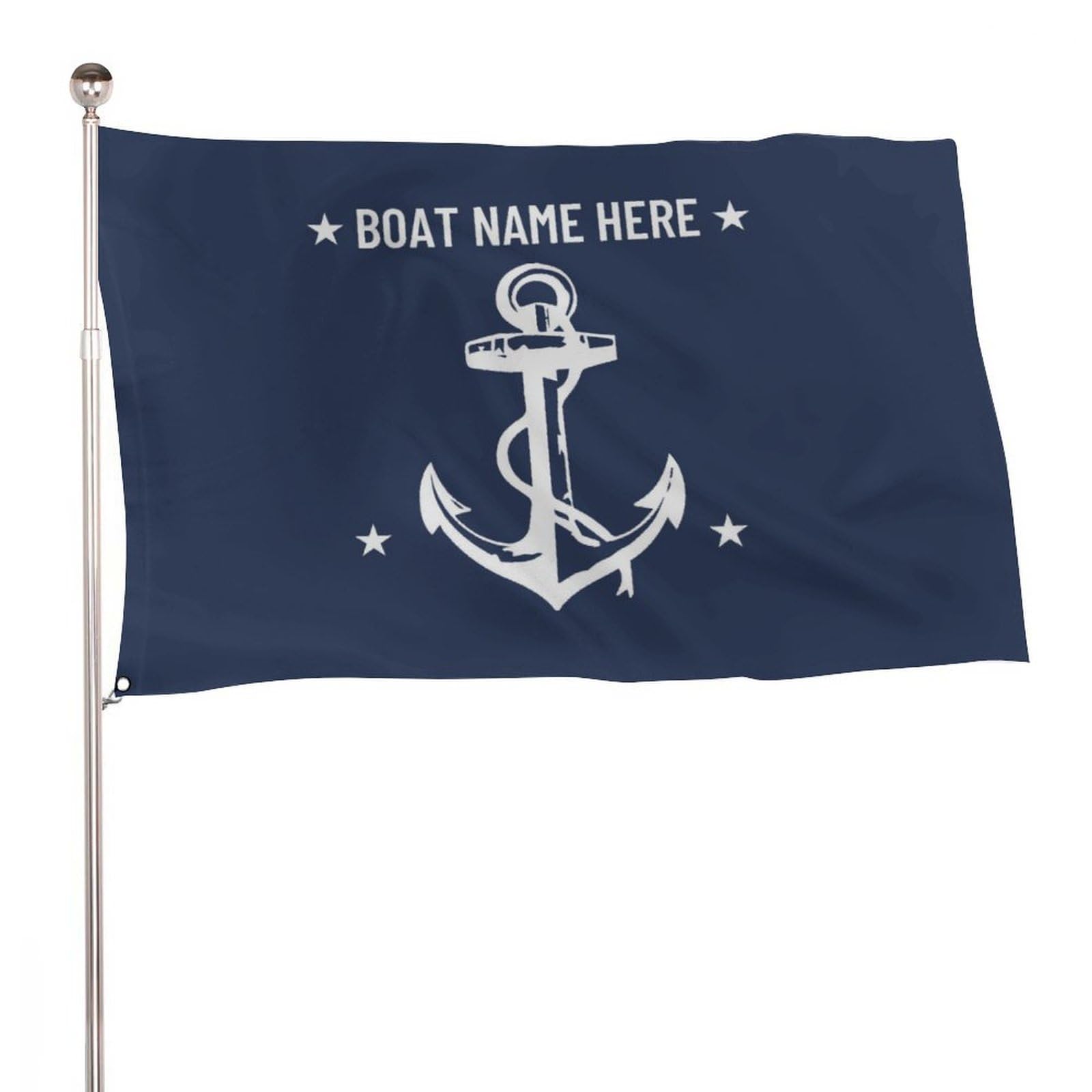 Custom Name Double Sided Nautical Sailing Compass Boat Flag for Outdoor 3x5 FT, Personalized Nautical Compass Flag For Boat Ship Sailboat Yard Outside Home Decoration