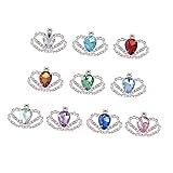 ibasenice 10個合製クリスタルラインストーン王冠デコパーツ 耐久素材 使用簡単 ファッションエレガントジュエリーアクセサリー 女性向けシール飾り ハンドメイドクラフト装飾