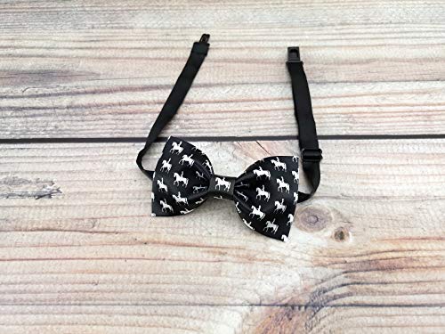 Image of GUUNIEE Men's Satin Silk Racehorse Bow Ties Pre-tied Solid Horse Racing Bowtie