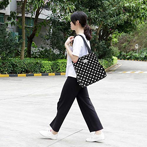 Image of KAMO Floral Tote Bag - Waterproof Lightweight Handbags Travel Shoulder Bag for Hiking Yoga Gym Swimming Travel Beach