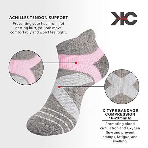 Image of Athletic Ankle Socks for Men & Women, Cushioned Compression Arch Support Socks For Running, Golf & Sports (4 Pairs)