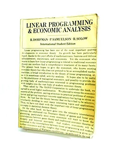 Linear Programming and Economic Analysis: Robert Dorfman: 9780070851733 ...