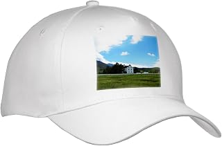 Adult Baseball Cap - A Miniature Looking Chapel in Pine Valley Utah with Blue Sky Miniature Historical Chapel